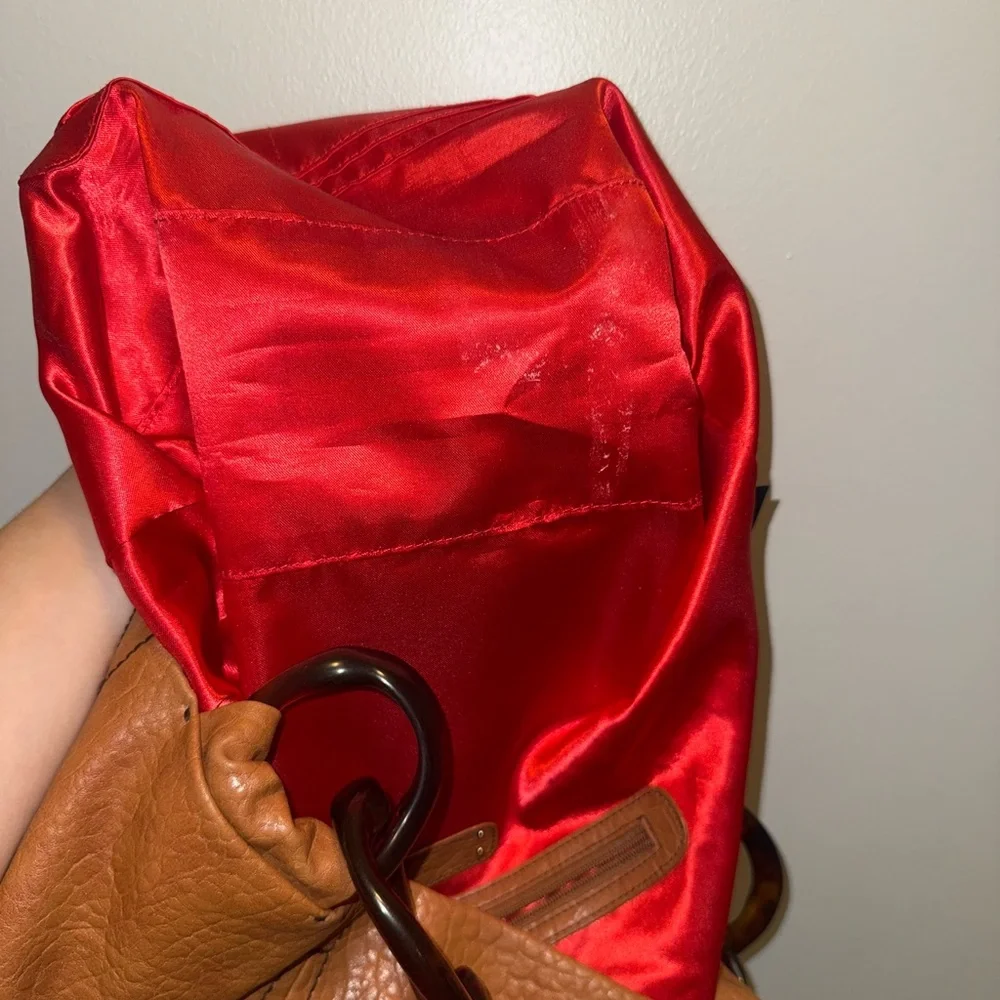 Kate Landry Brown Leather Hobo Bag with Textured Finish - Picture 7 of 12